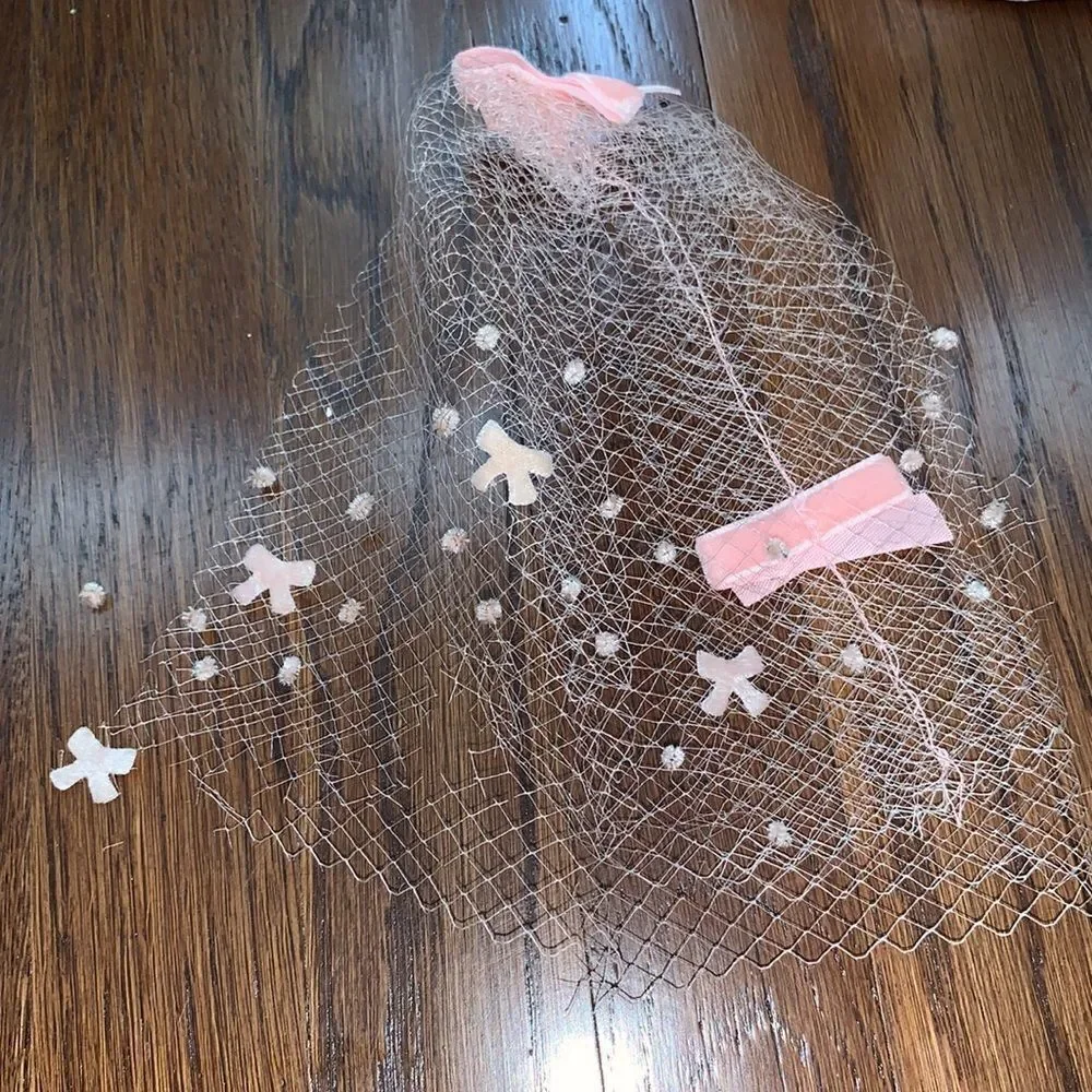 Vtg Kresge pink Glamour veil hat in‎ Original box - Picture 3 of 6